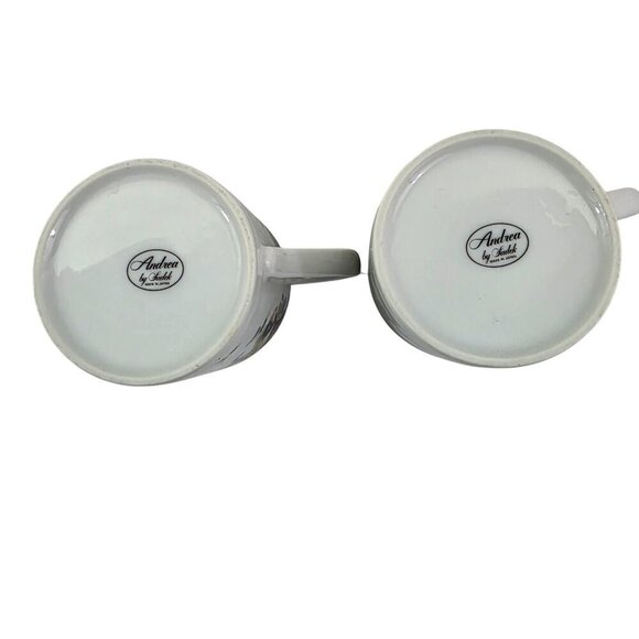 Andrea by Sadek Royal Violets Gold Rim 10 Oz Porcelain Mugs Cups – Set of 2 - Picture 5 of 16